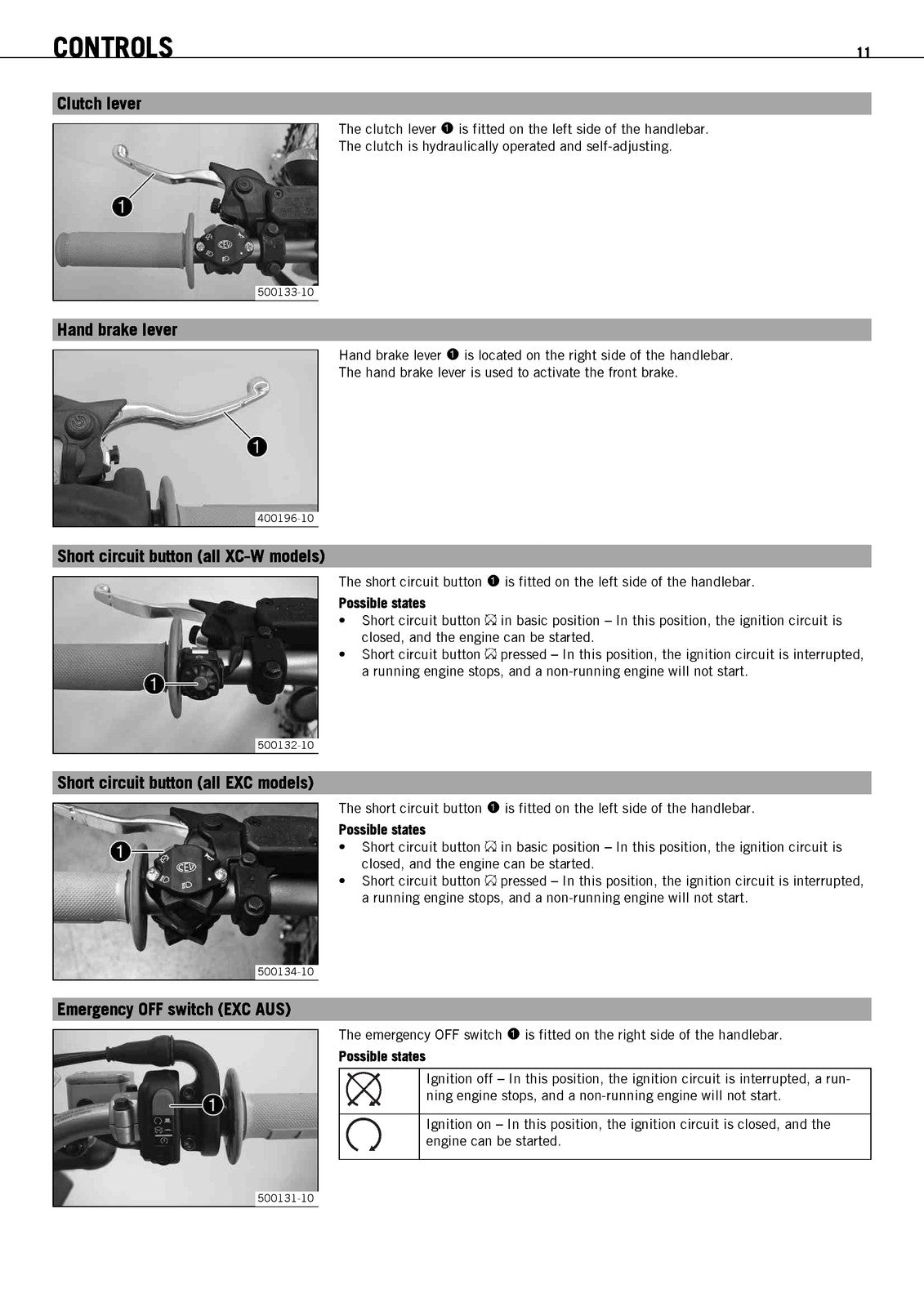 KTM 400 450 530 EXC XC-W Motorcycles Owners Manual 2010 - WIRE BOUND - COVERS