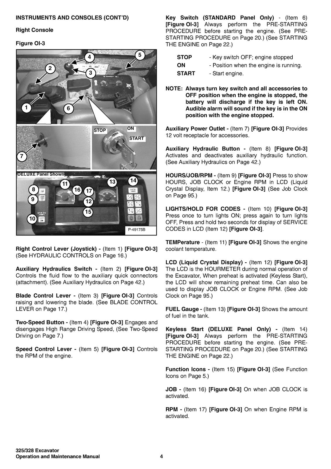 BOBCAT 325 328 G Series Excavator Operation And Maintenance Manual - WIRE BOUND