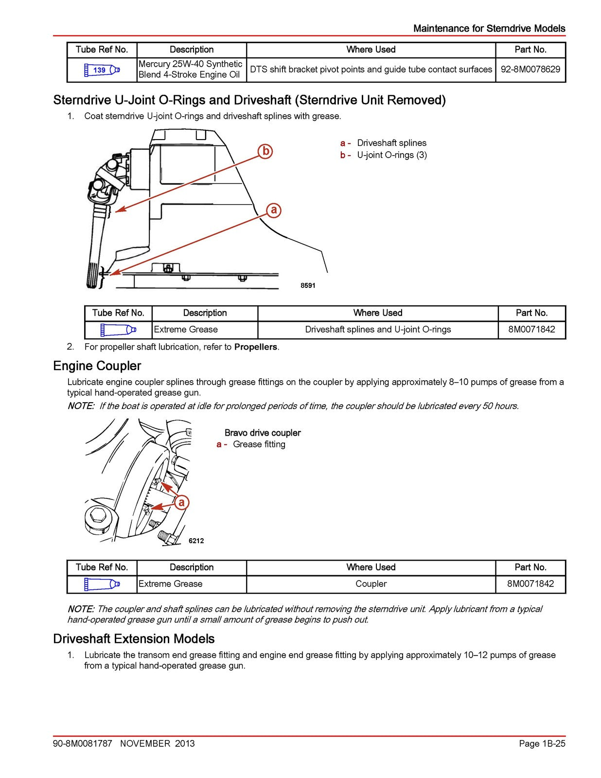 MERCURY MERCRUISER Sterndrive Models Maintenance Manual Section 1B - WIRE BOUND