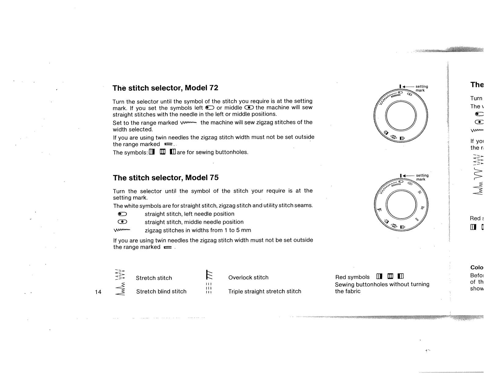 ALFA 72 75 77 Zig-Zag Sewing Machine Instruction Manual - WIRE BOUND - COVERS