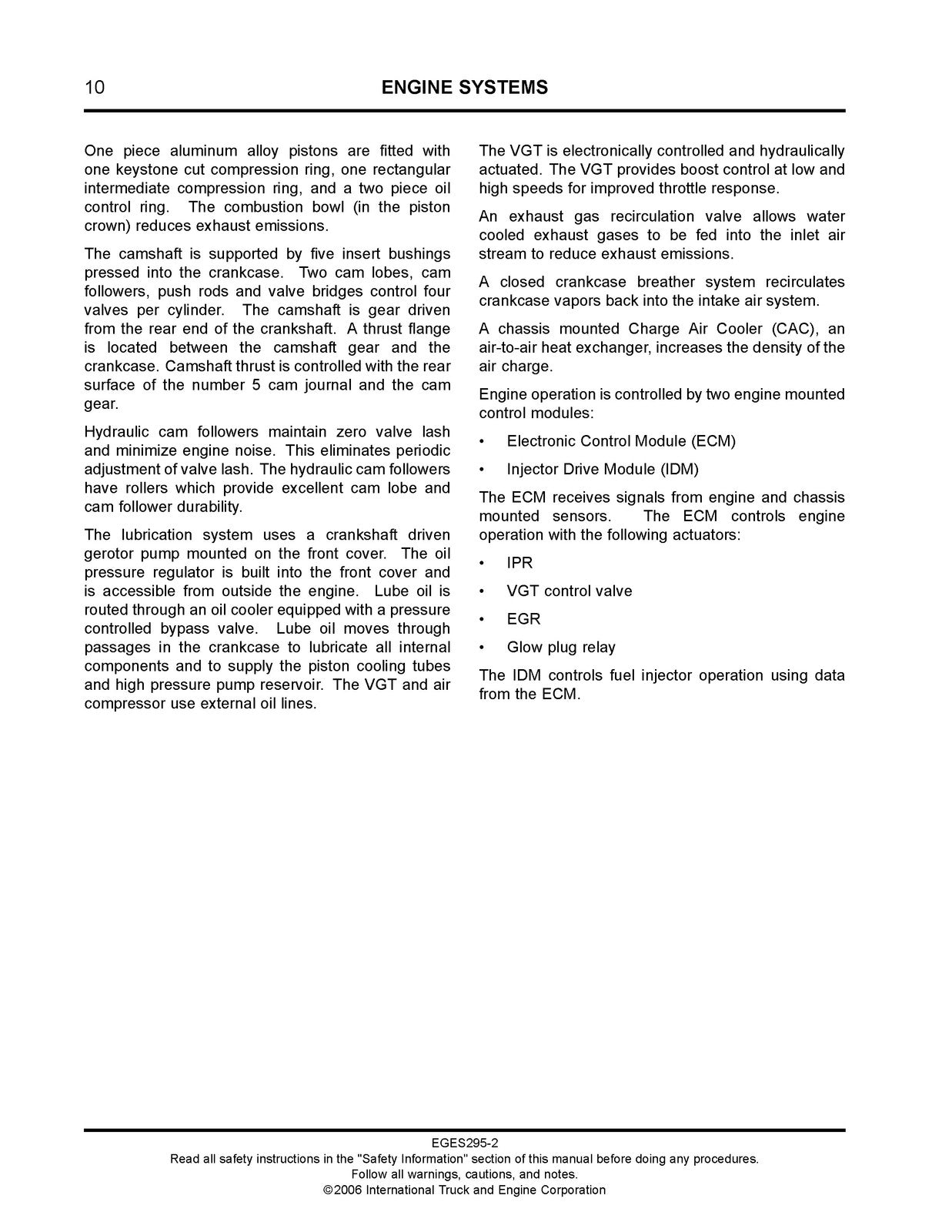 INTERNATIONAL VT 365 Diesel Engine Service Manual - WIRE BOUND - TOUGH COVERS