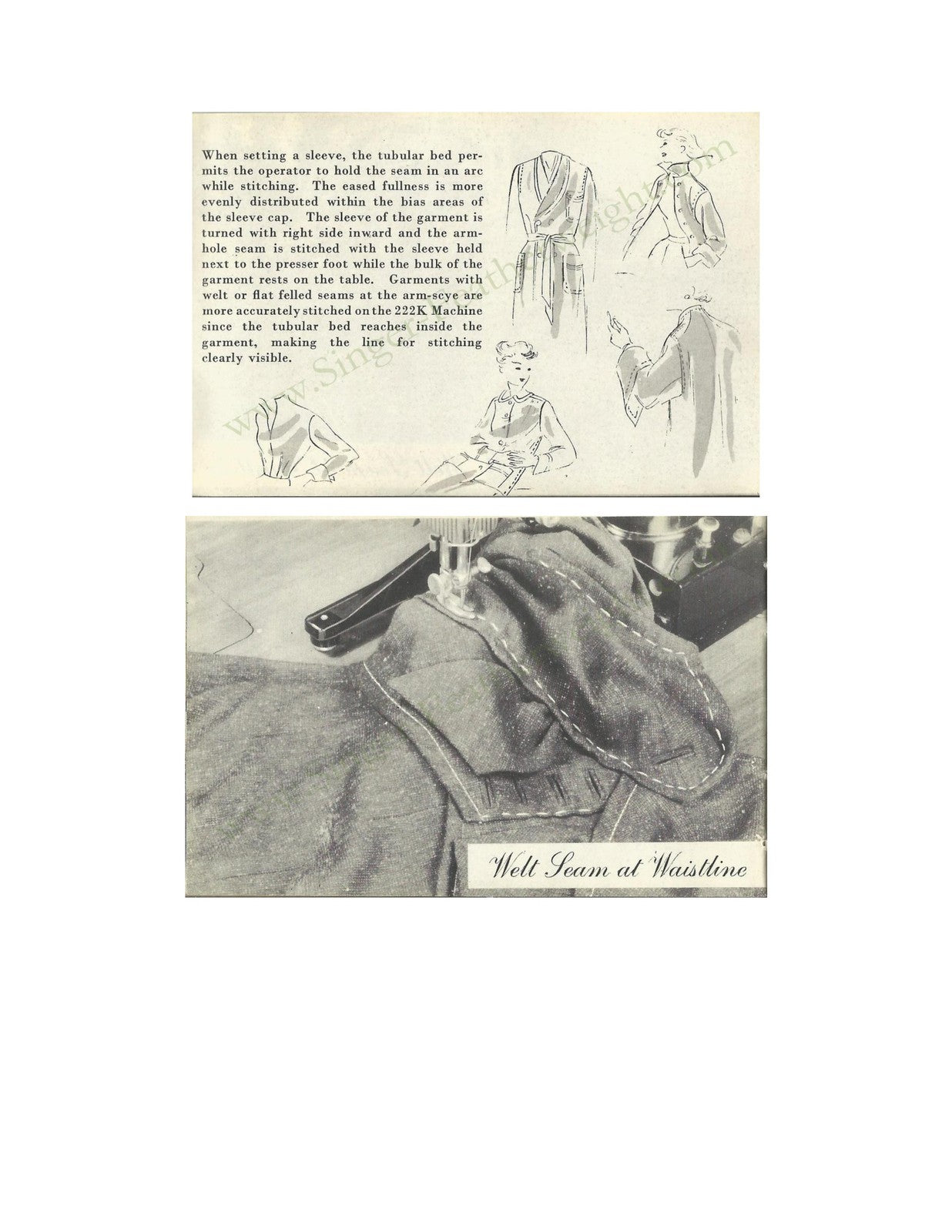 SINGER Featherweight 222K Instructions For Using Manual - WIRE BOUND - COVERS