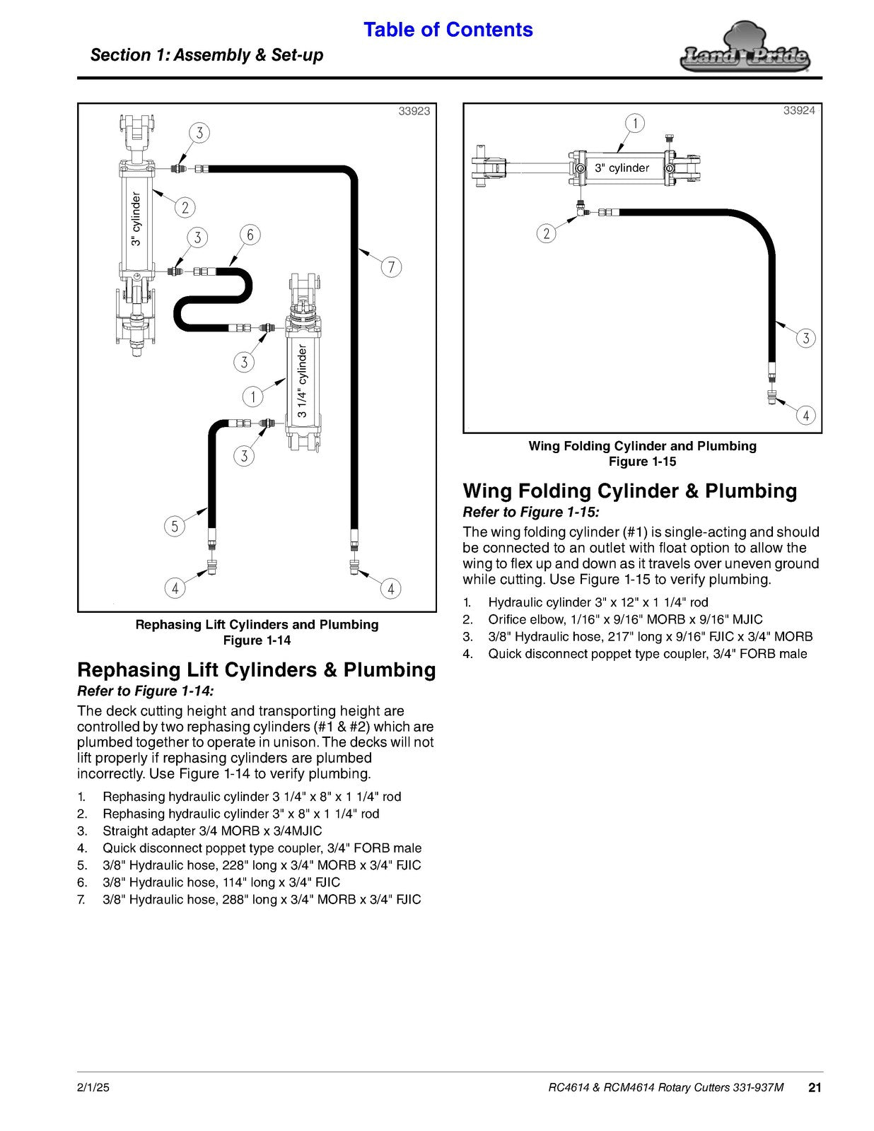 LAND PRIDE RC4614 Rotary Cutter Operators Manual - WIRE BOUND - TOUGH COVERS