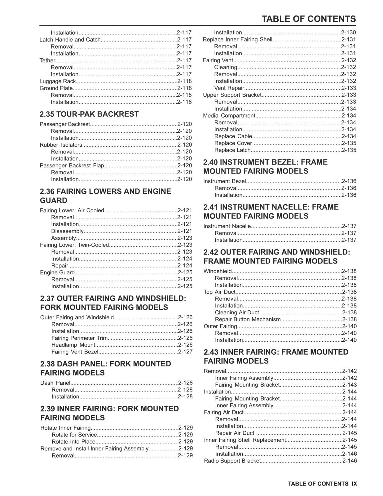 HARLEY-DAVIDSON 2016-2018 Touring Service Manual - BOUND - COVERS - XL FOLDOUTS