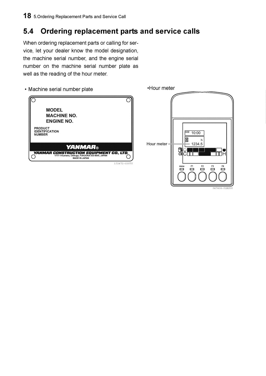 YANMAR ViO50-6B ViO55-6B Excavator Operation  Maintenance Manual - WIRE BOUND