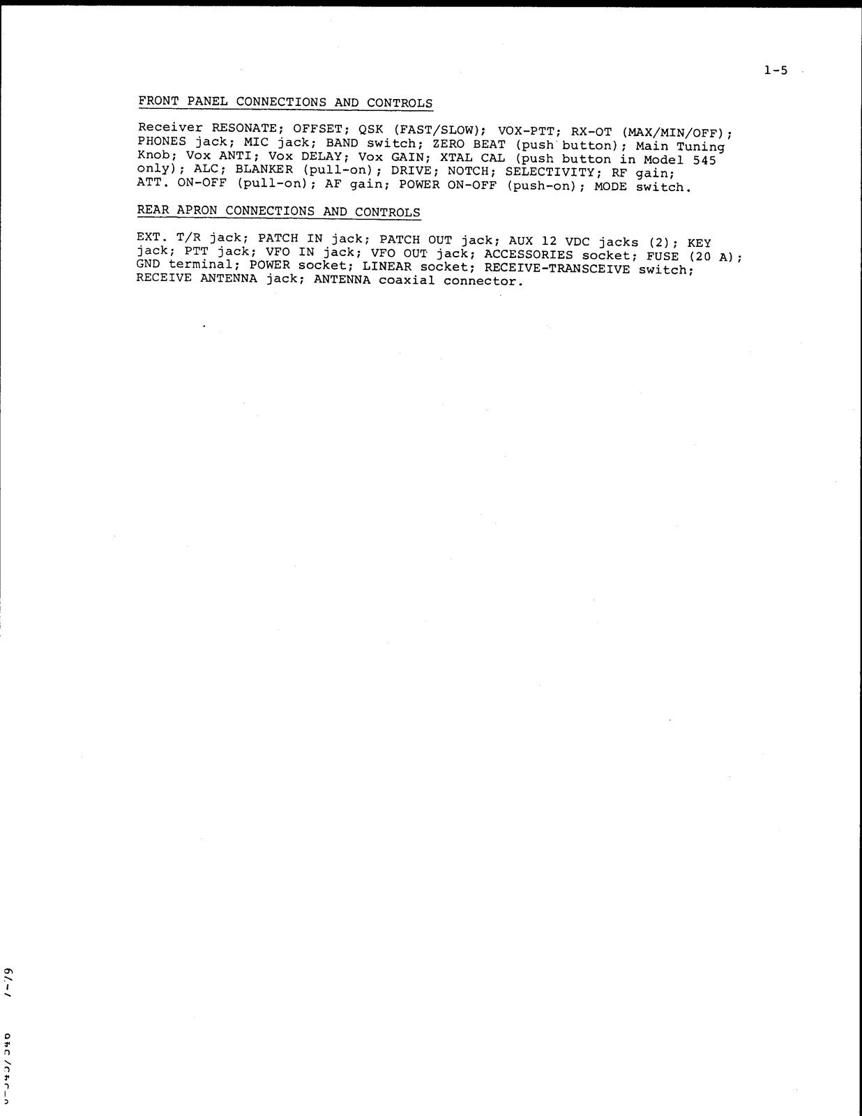 TEN TEC Omni A 545 Omni D_546 Original Series Owners Manual - WIRE BOUND