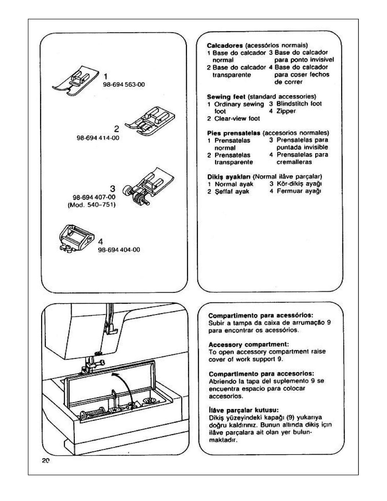 PFAFF 303 301 Instruction Manual - STEEL WIRE BOUND - PROTECTIVE COVERS