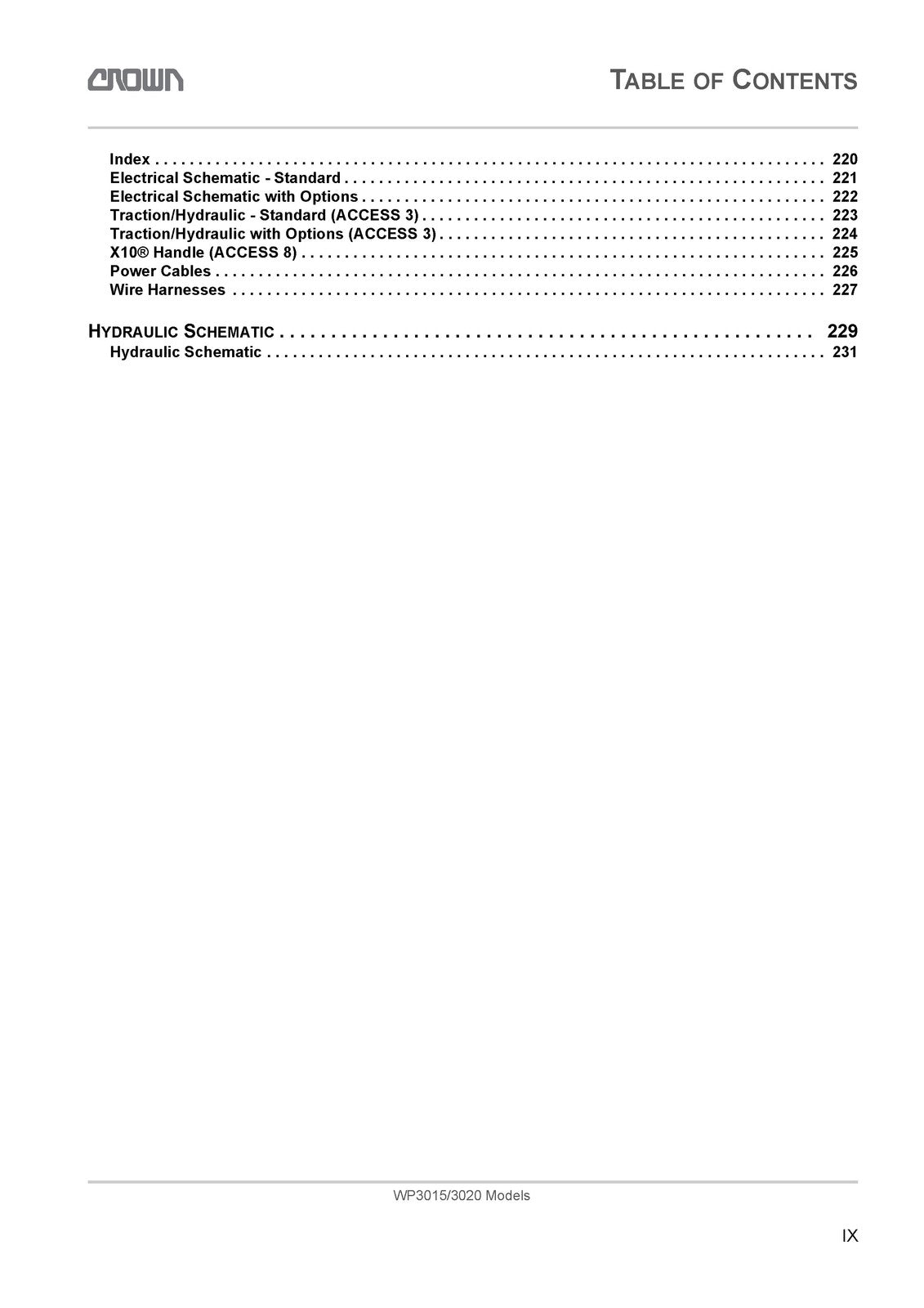 CROWN WP3015 WP3020 Walkie Pallet Truck Maintenance Manual - WIRE BOUND - COVERS
