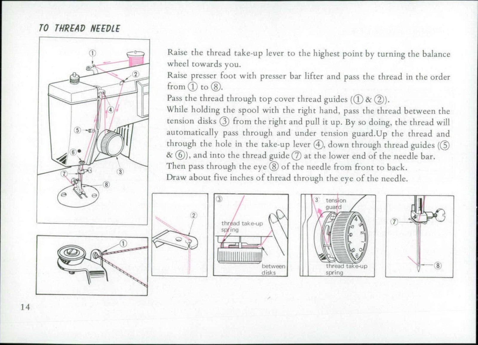 NEW HOME 609 Sewing Machine Instruction Manual - STEEL WIRE BOUND - TOUGH COVERS