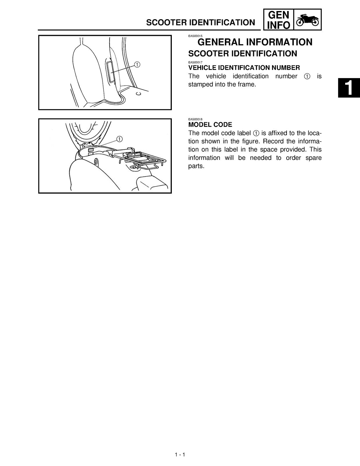 YAMAHA YJ50RN Vino Scooter Service Manual 2001 - STEEL WIRE BOUND - TOUGH COVERS