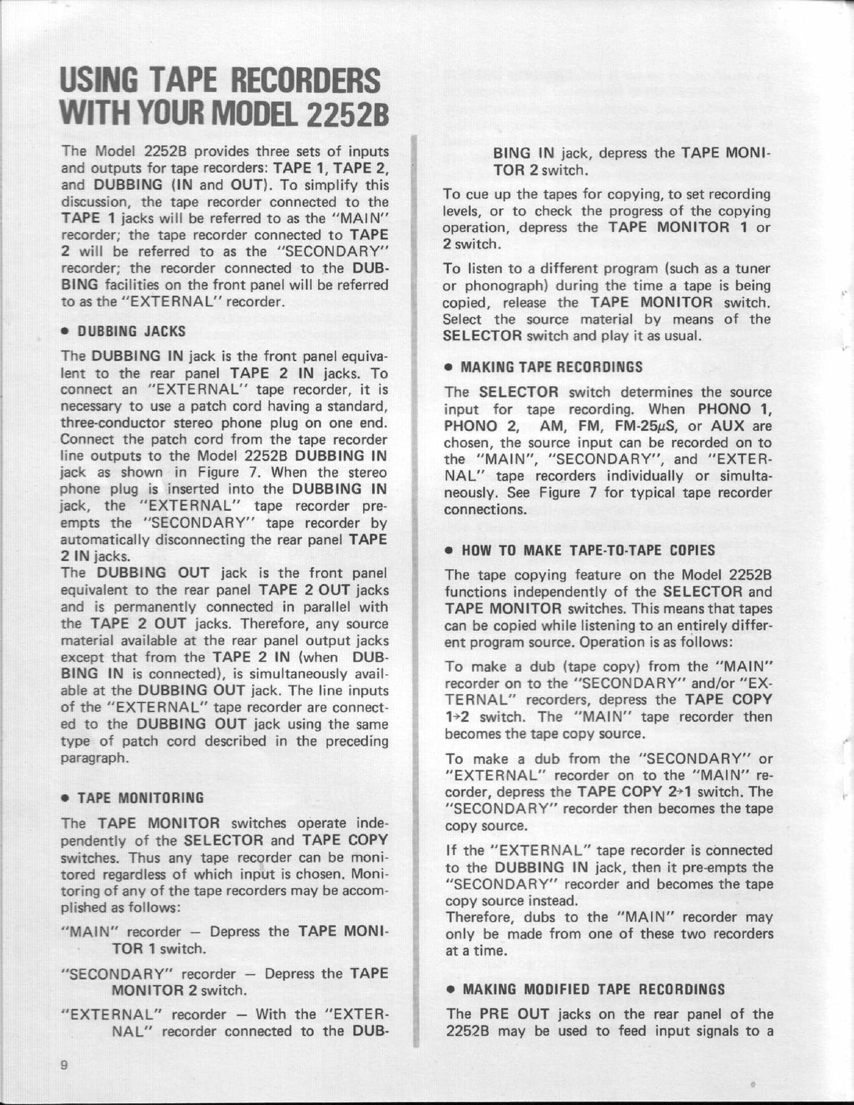 MARANTZ 2252B Stereophonic Receiver Operators & Service Manual BUNDLE