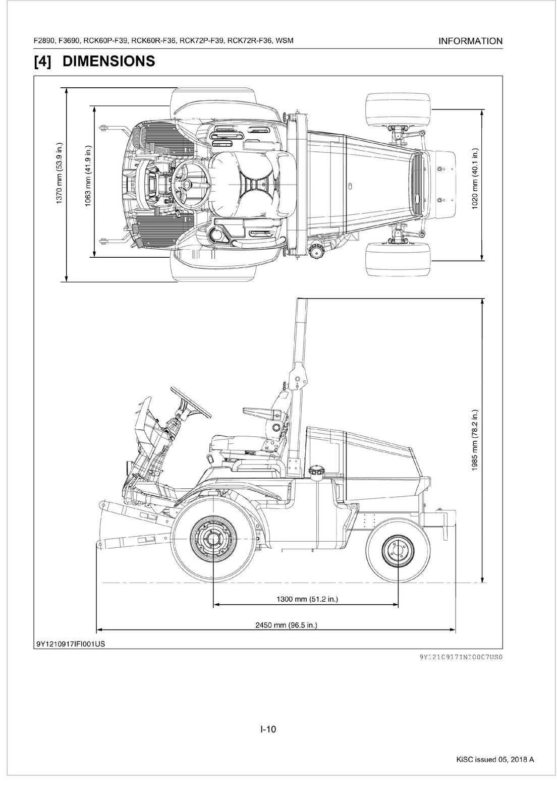 KUBOTA F2890 F3690 RCK60P-F39 RCK60R-F36 RCK72P-F39 F36 Workshop Manual - BOUND
