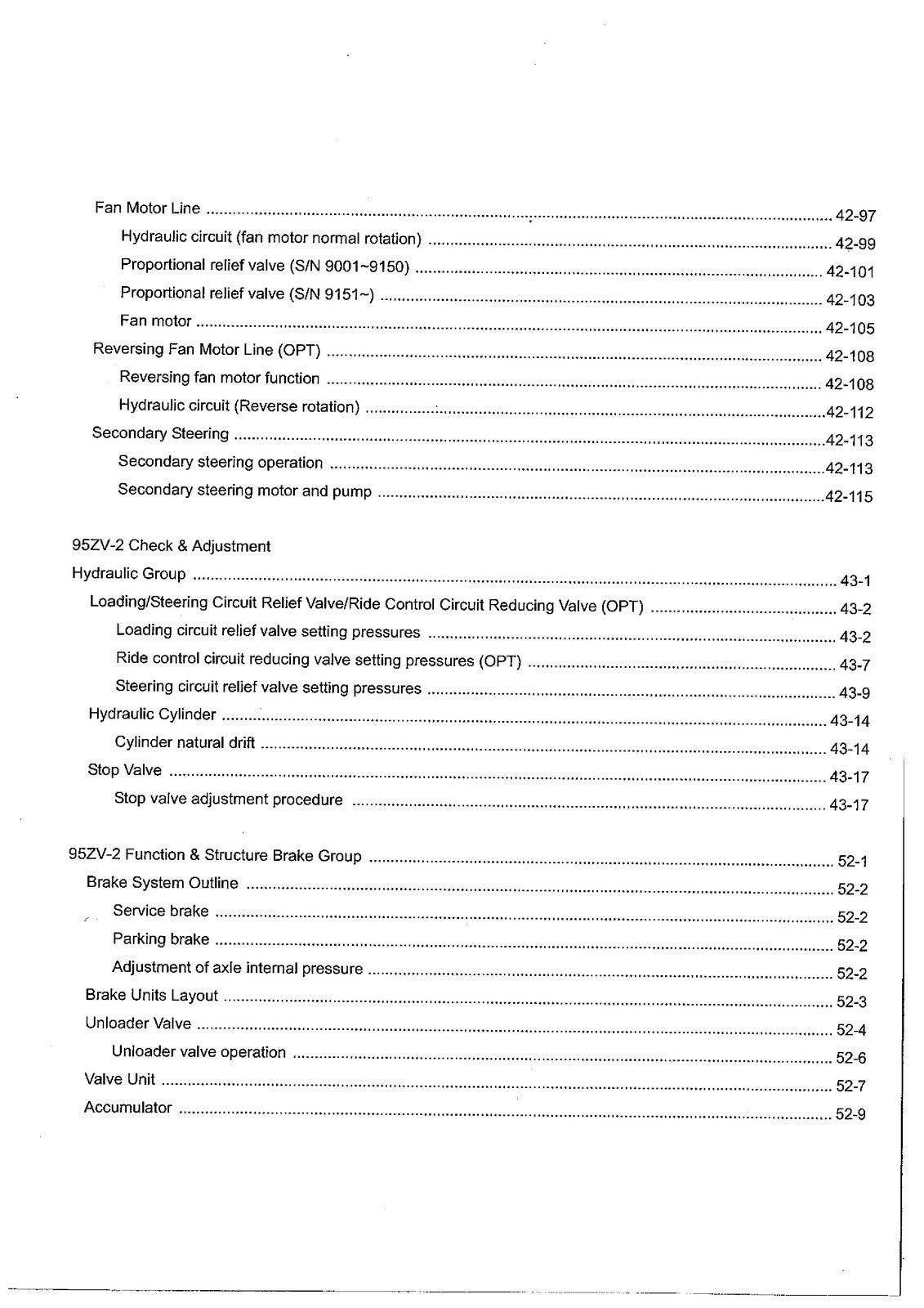 KAWASAKI 95ZV-2 Wheel Loader Shop Manual - BOUND - COVERS - XL FOLDOUT PAGES