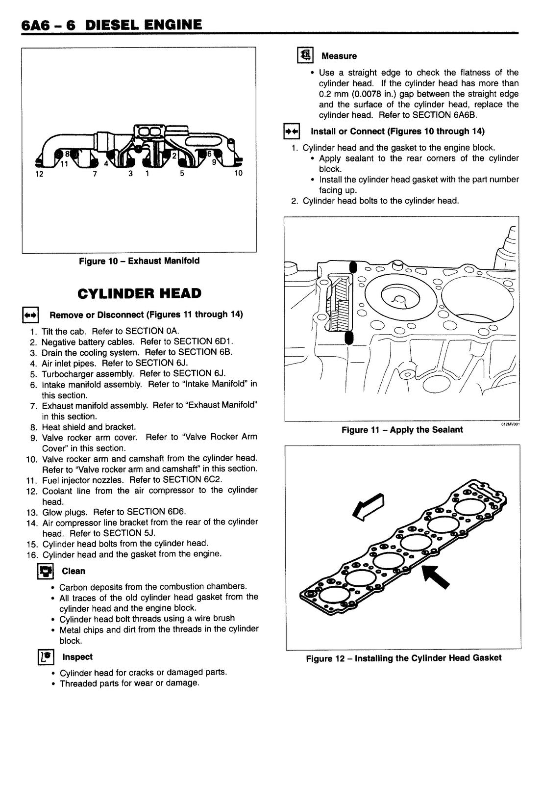 ISUZU 6HK1-TC Engine FSR FTR FVR FRR WT5500 Service Manual 1998-2001 - BOUND