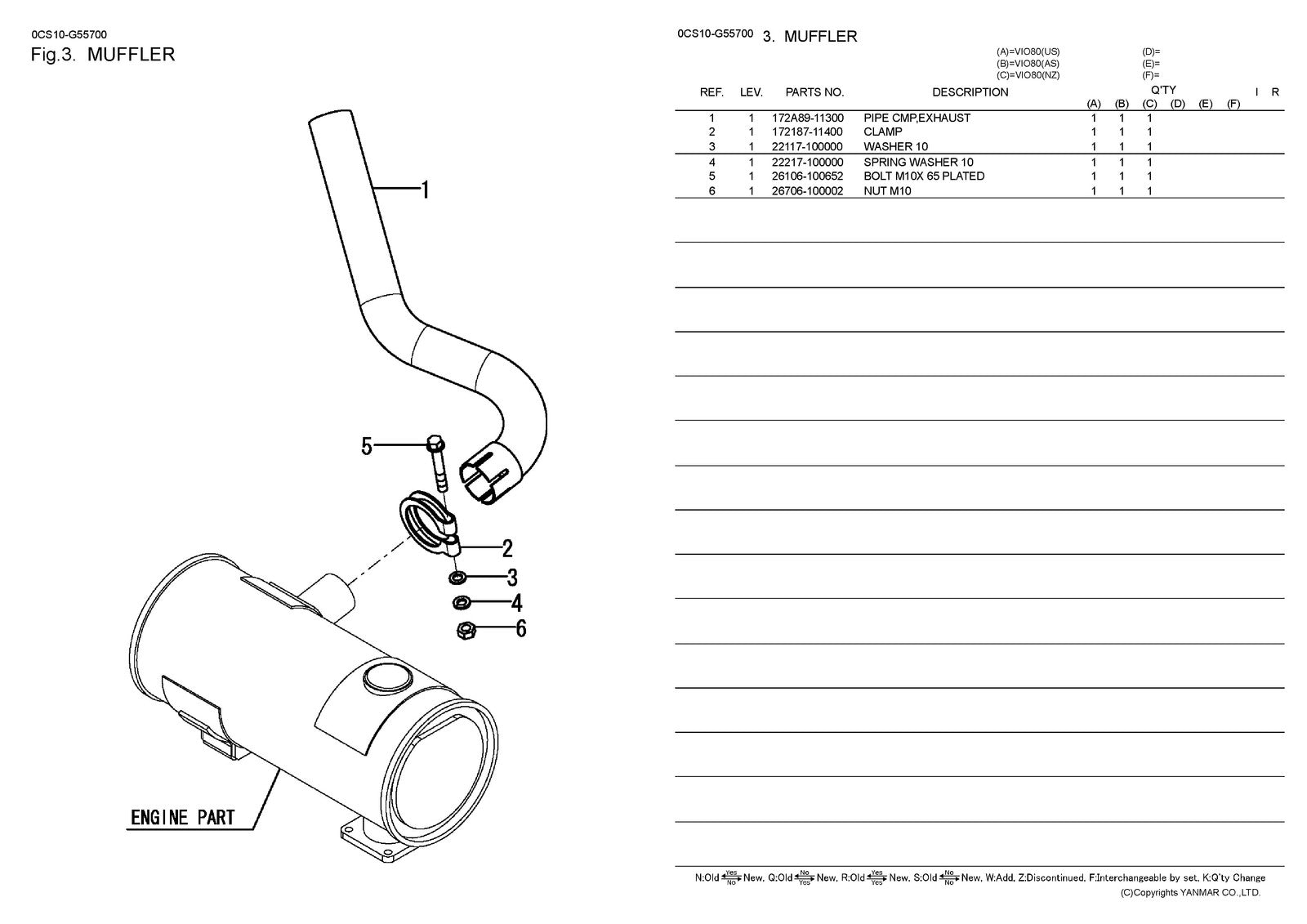 YANMAR ViO80 Excavator Parts Catalog Manual - STEEL WIRE BOUND - TOUGH COVERS