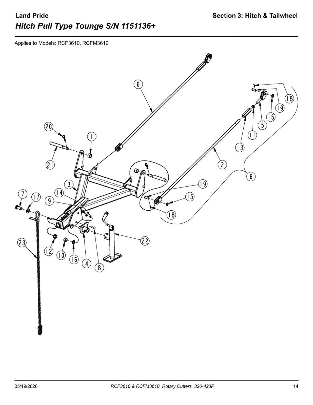 LAND PRIDE RCF3610 Rotary Cutters Parts Manual 2026 - WIRE BOUND - TOUGH COVERS
