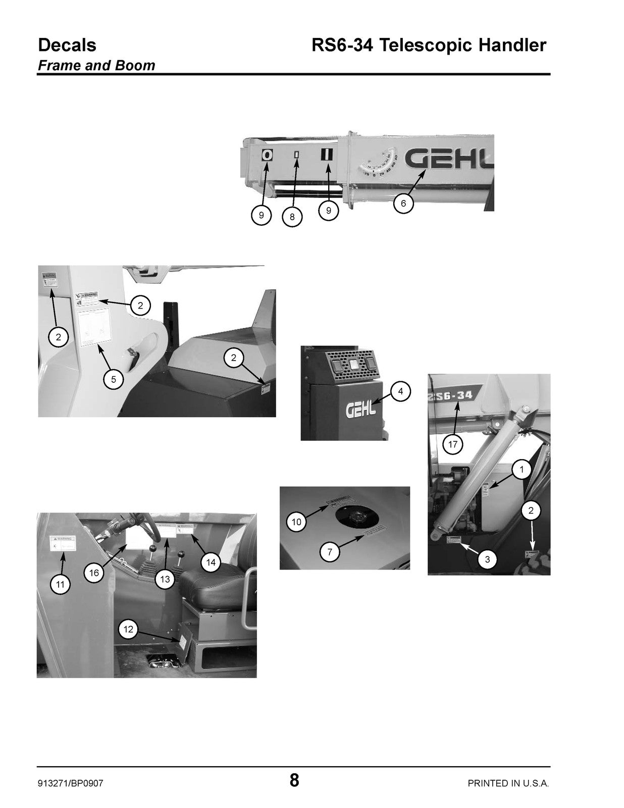 GEHL RS6-34 Telescopic Handler Parts Manual 2007 - WIRE BOUND - TOUGH COVERS