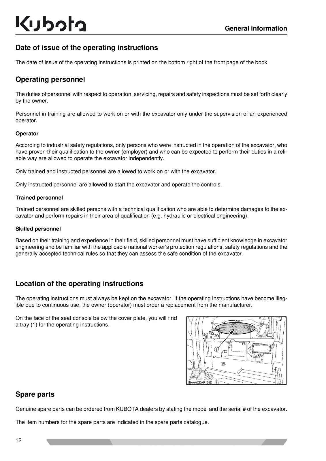KUBOTA KX015-4 KX016-4 KX018-4 KX019-4 Excavator OPERATORS MANUAL - WIRE BOUND