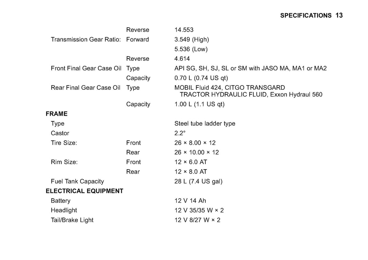 KAWASAKI Teryx 750 FI 4x4 LE Owners Manual 2012 - WIRE BOUND - TOUGH COVERS