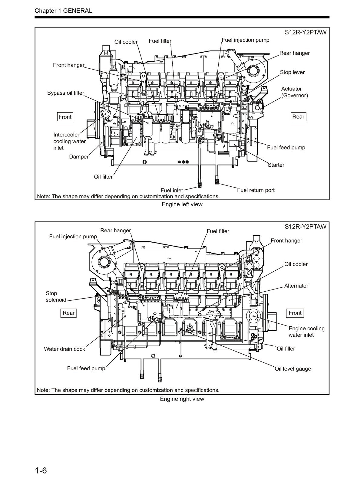 MITSUBISHI Diesel Engine S12R Service Manual - STEEL WIRE BOUND - TOUGH COVERS