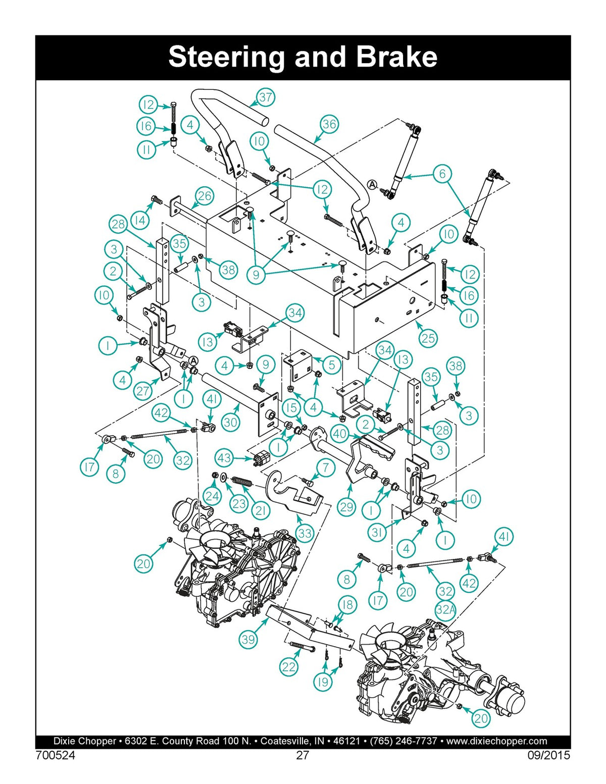 DIXIE CHOPPER Zee 2 Zero Turn Mower Illustrated Parts Manual 2015 - WIRE BOUND