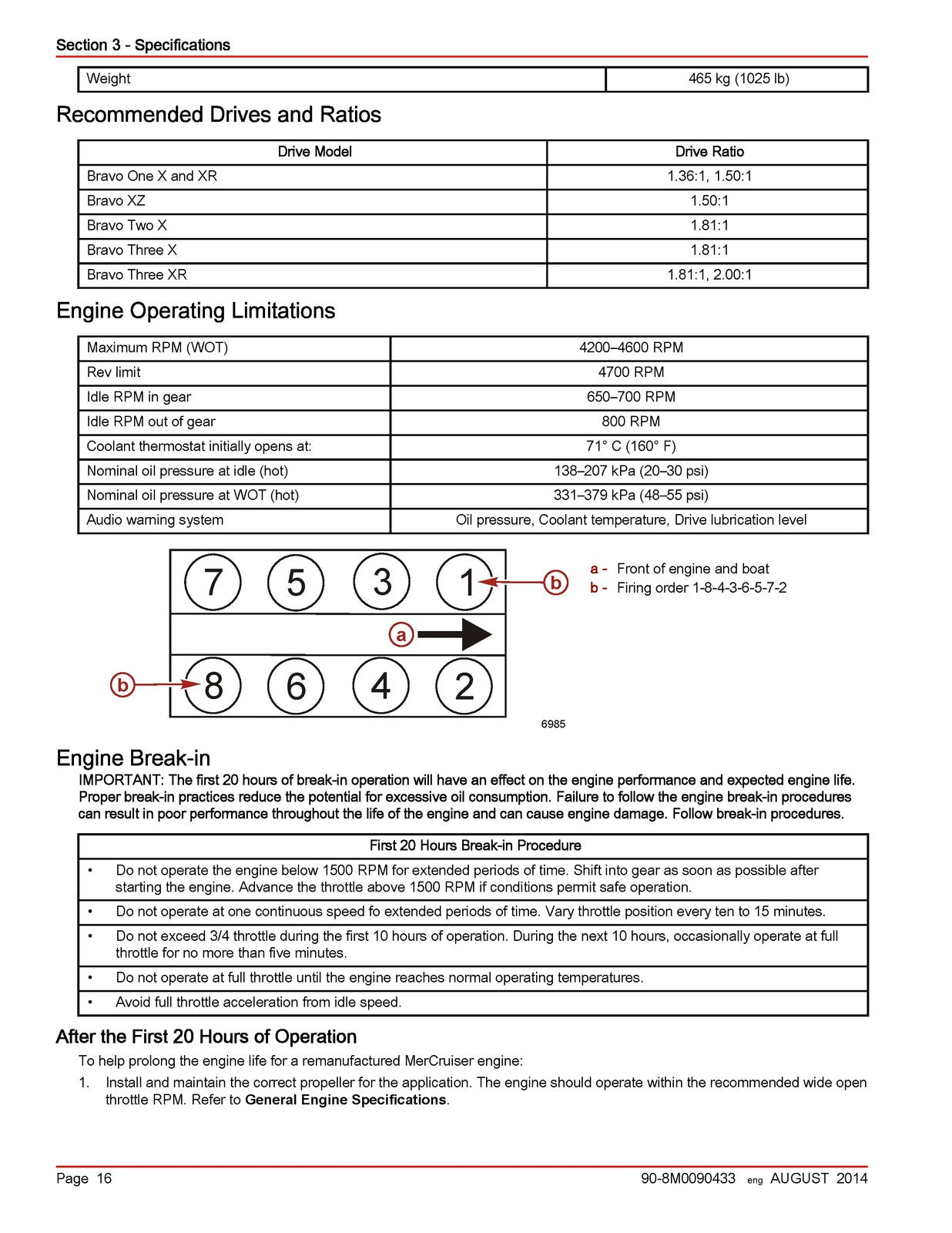 MERCURY 540 MAG Bravo 4V Marine Engine Service Manual - WIRE BOUND - COVERS