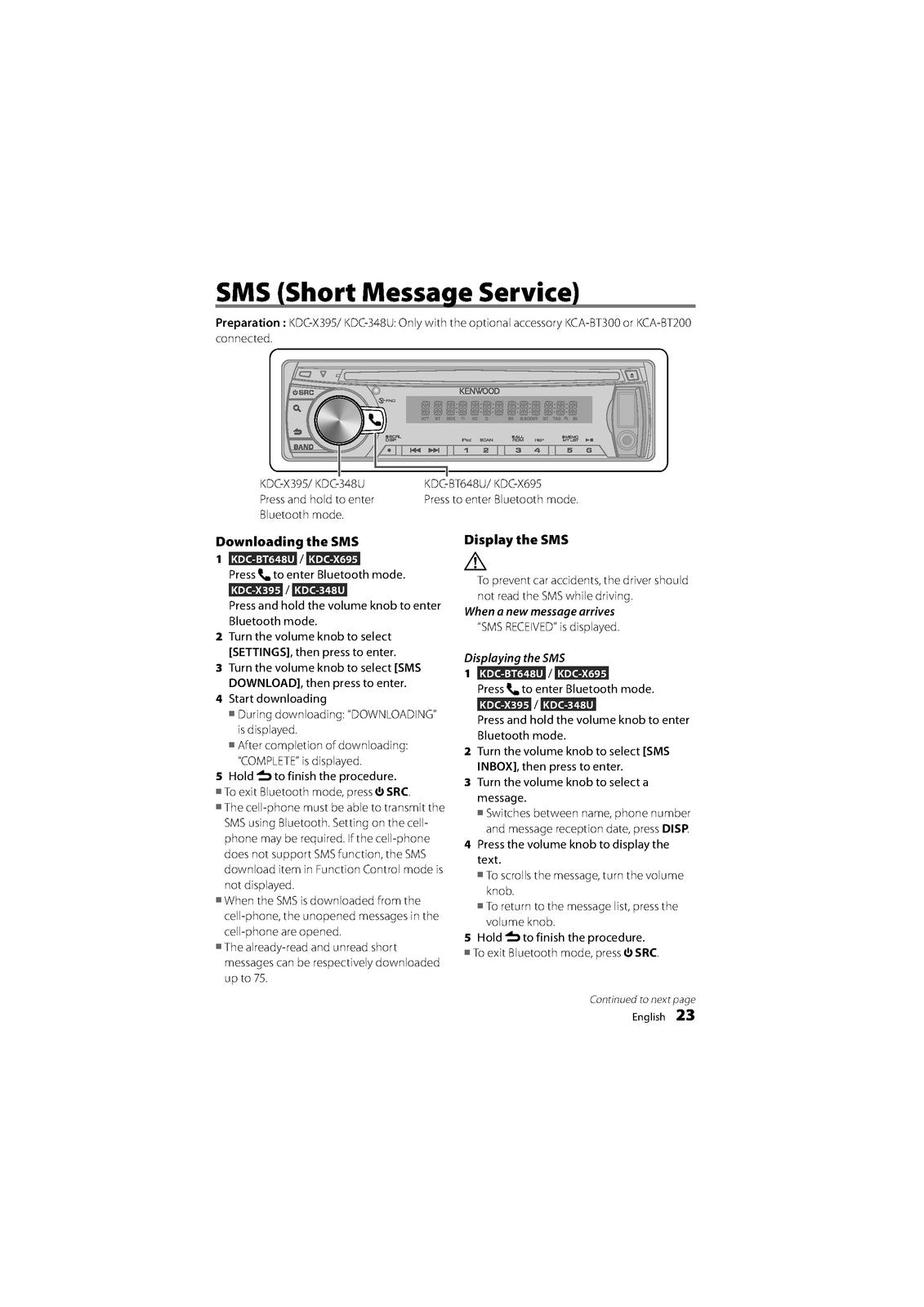 KENWOOD KDC-BT648U KDC-X695 395 KDC-348U CD Instruction Manual 2010 - WIRE BOUND