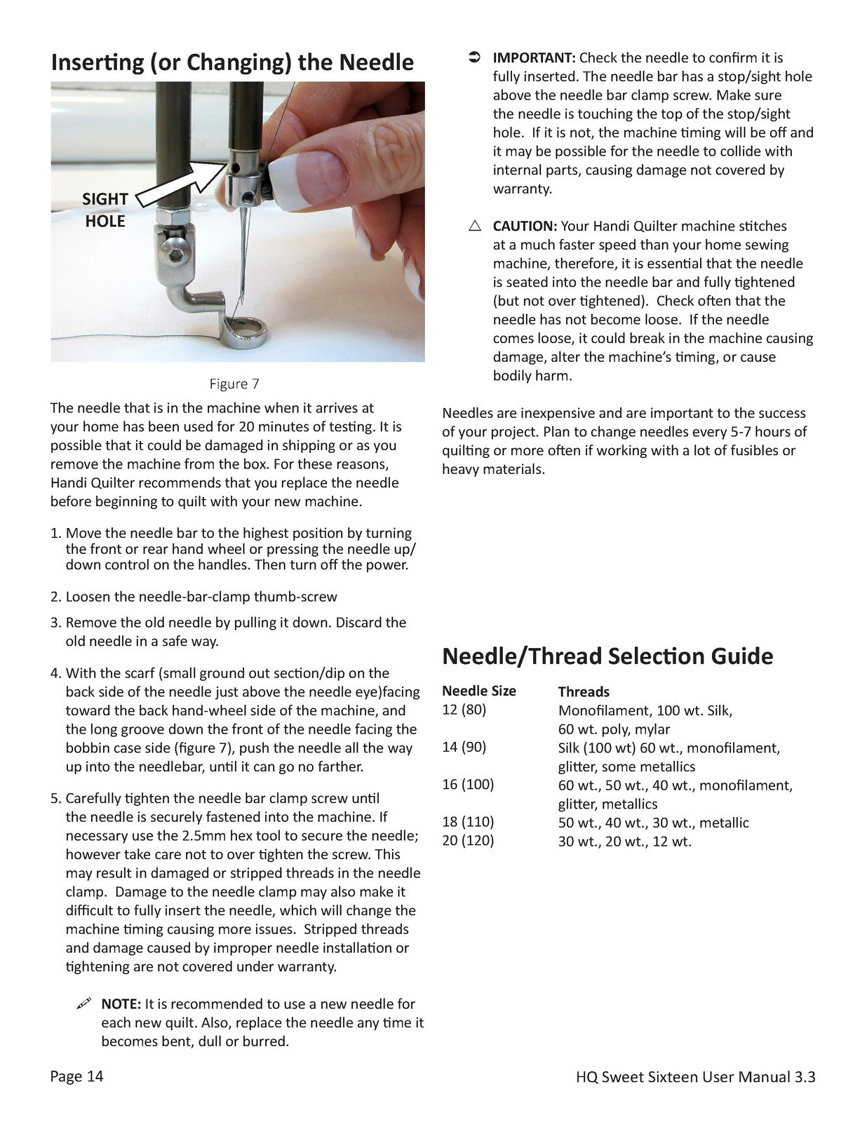 HQ Sweet Sixteen User Manual v3.3 QM30277 - STEEL WIRE BOUND - PROTECTIVE COVERS