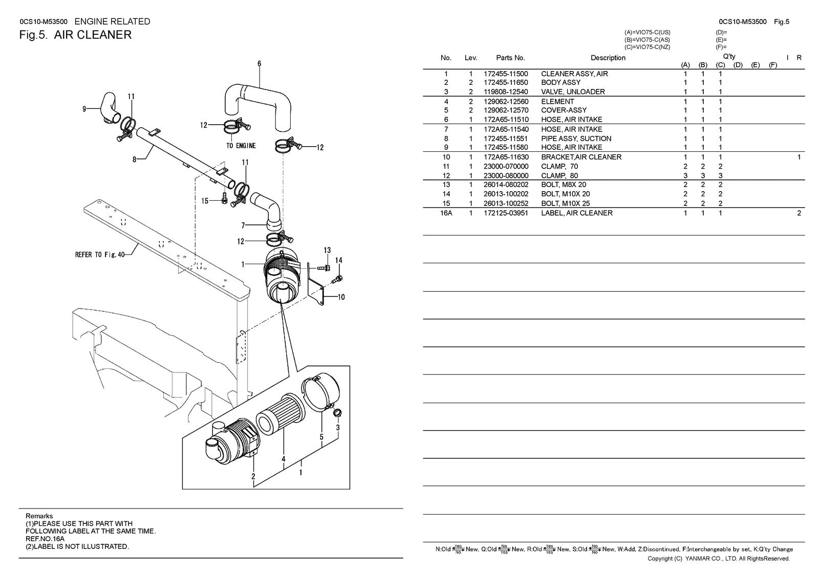 YANMAR ViO75-C Excavator Parts Catalog Manual 2017 - WIRE BOUND - TOUGH COVERS