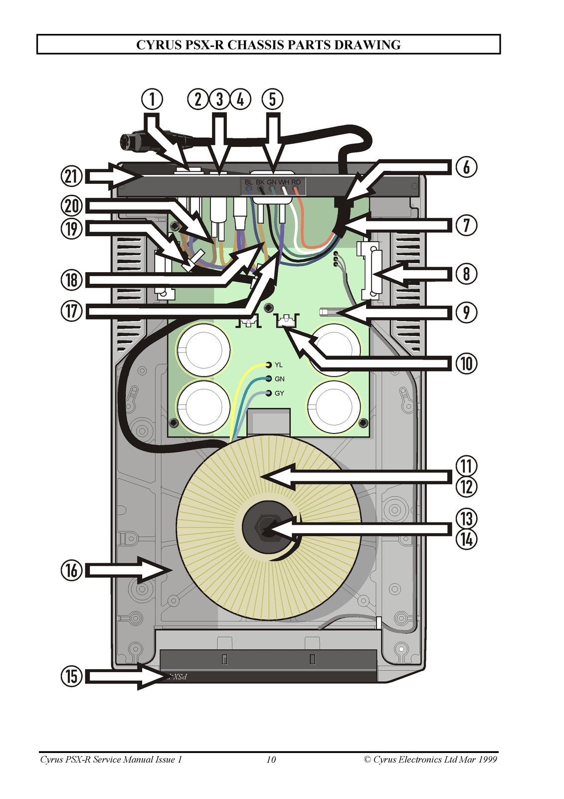 CYRUS PSX-R Power Supply Service Manual - STEEL WIRE BOUND - PROTECTIVE COVERS
