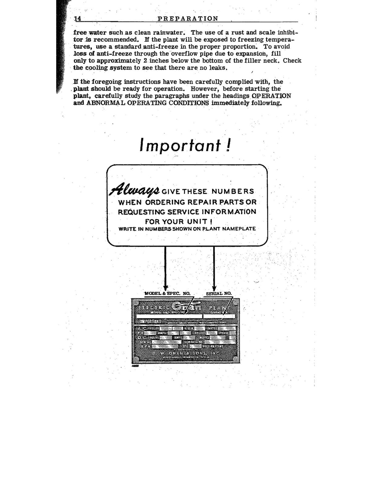 ONAN 903-0008 GO Spec A-K Genset Operators Manual - WIRE BOUND - TOUGH COVERS