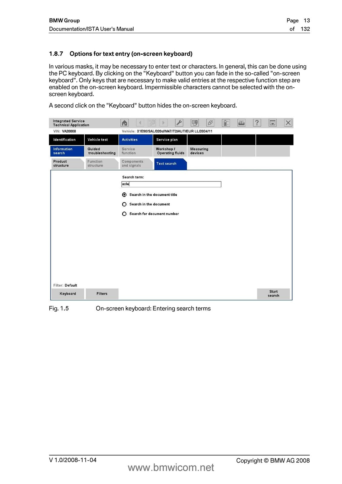 BMW ISTA Users Manual Release 2x Technical Documentation And Diagnosis - BOUND
