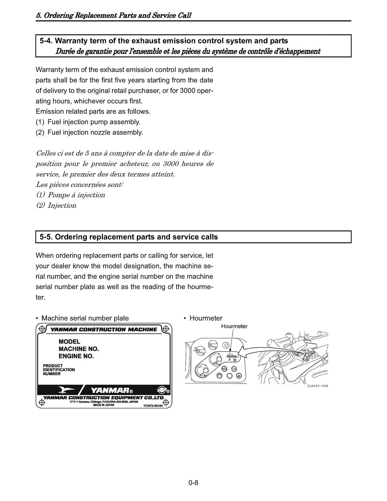 YANMAR ViO45-5B ViO55-5B Excavator Operation Maintenance Manual - WIRE BOUND