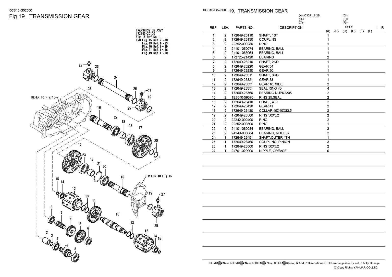 YANMAR C30RUS-2B Crawler Carrier Parts Catalog Manual 2012 - WIRE BOUND - COVERS