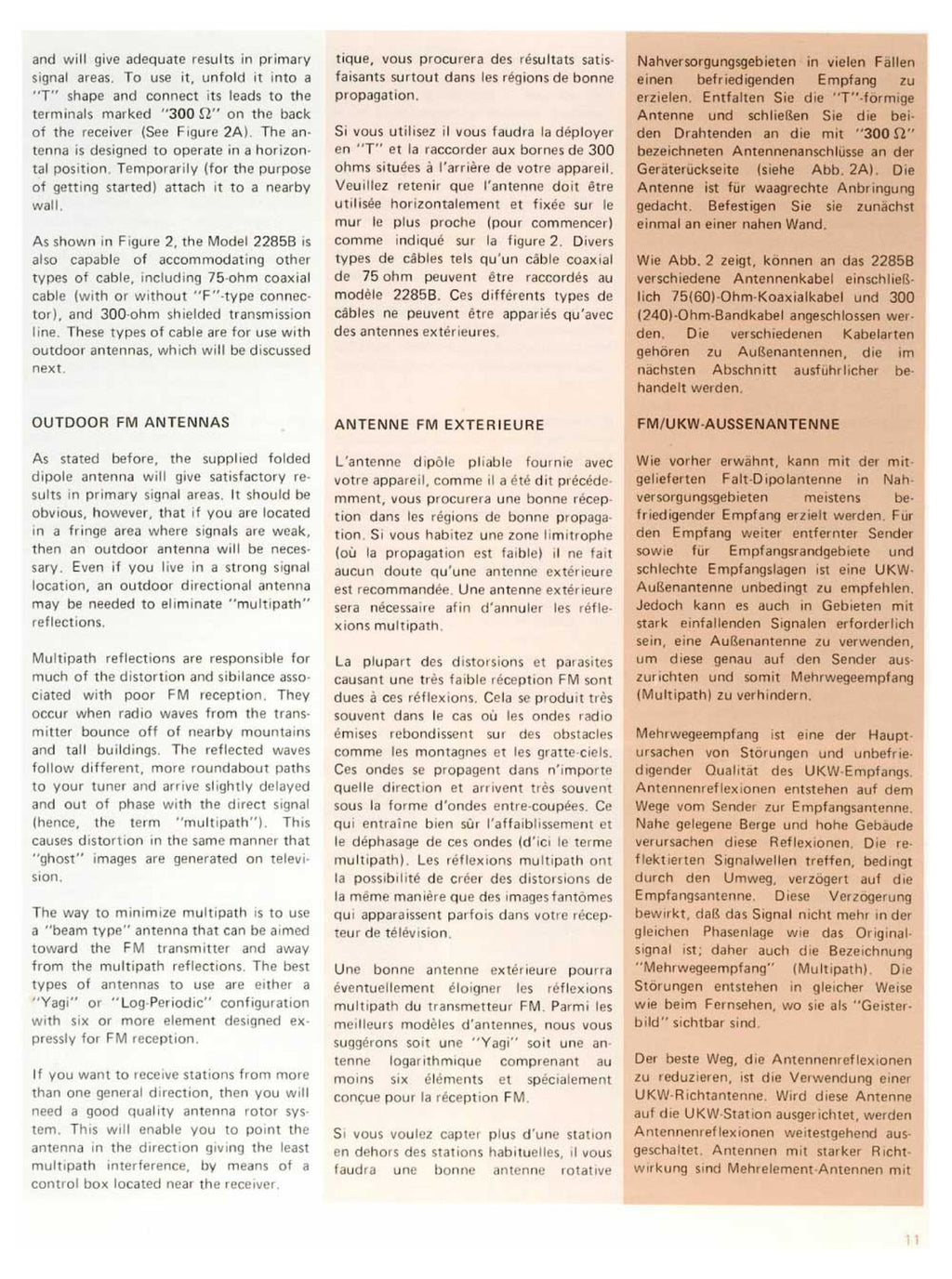 MARANTZ 2285B Receiver Instruction Manual - STEEL WIRE BOUND - PROTECTIVE COVERS