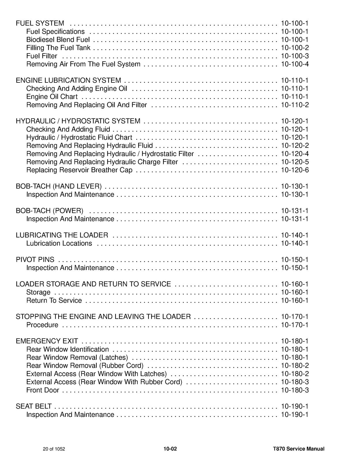 BOBCAT T870 Compact Track Loader Service Manual SN ASWT11001 Up 2018, FOLDOUTS