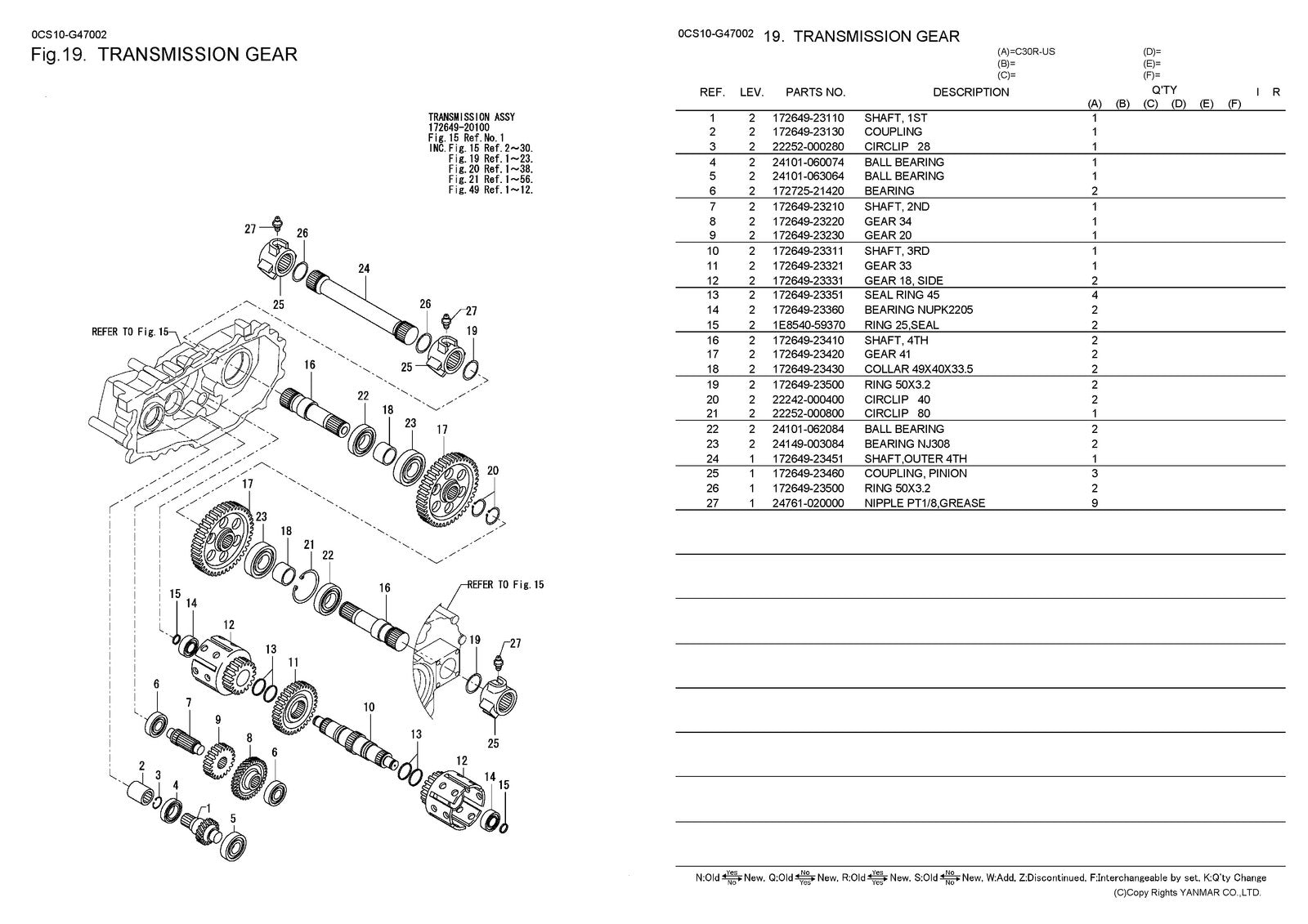 YANMAR Crawler Carrier CR30R-US Parts Catalog Manual 2012 - WIRE BOUND - COVERS