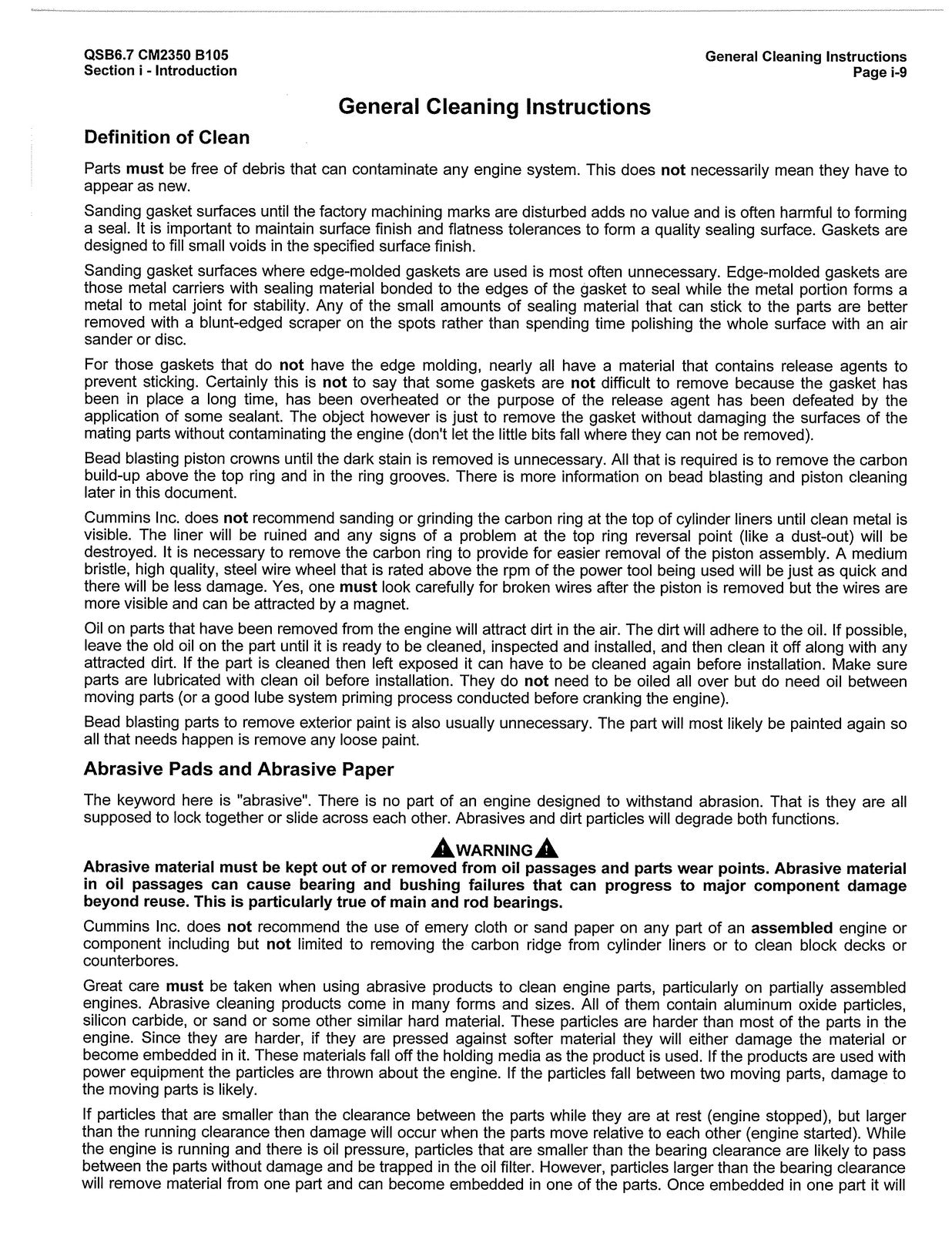 CUMMINS QSB67 Service Manual - STEEL WIRE BOUND - PROTECTIVE COVERS