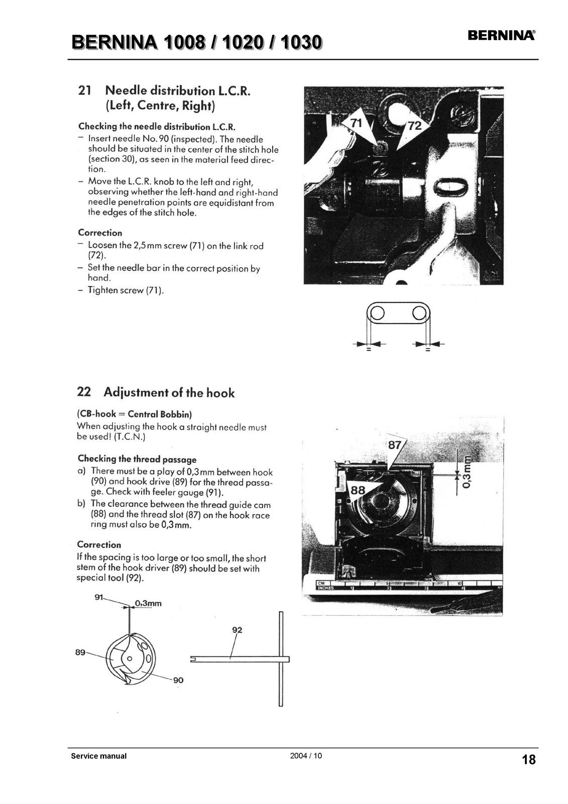 BERNINA 1008 1020 1030 Service Manual - STEEL WIRE BOUND - PROTECTIVE COVERS