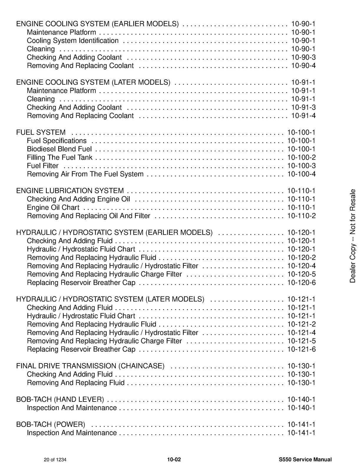 BOBCAT S550 Skid-Steer Loader Service Manual SN A3NL11001 Up 2019, FOLDOUTS