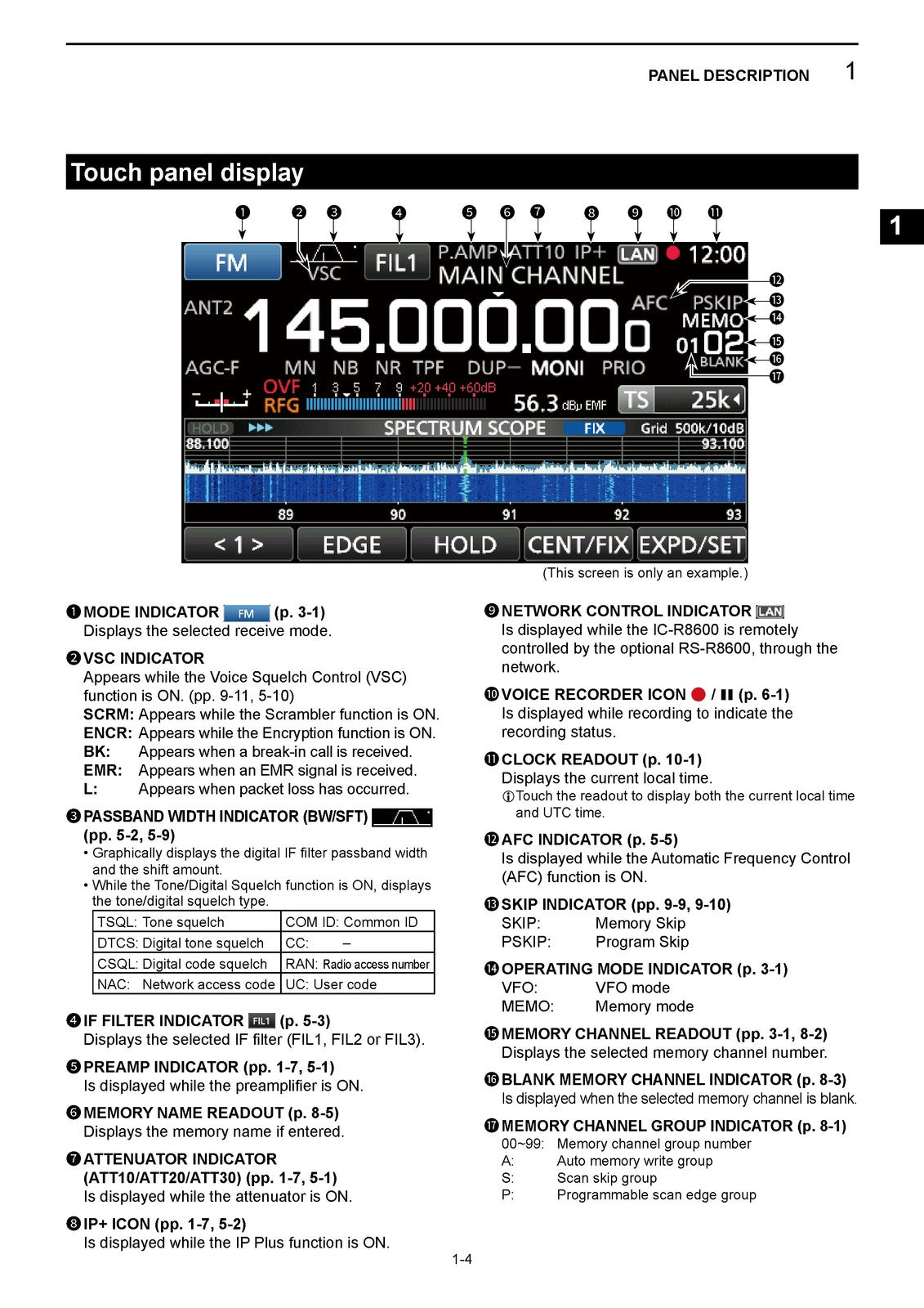 ICOM IC-R8600 Communications Receiver Instruction Manual - WIRE BOUND - COVERS