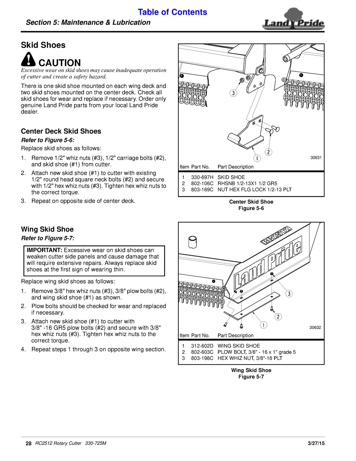 LAND PRIDE RC2512 Rotary Cutters Operators Manual 2015 - WIRE BOUND - COVERS