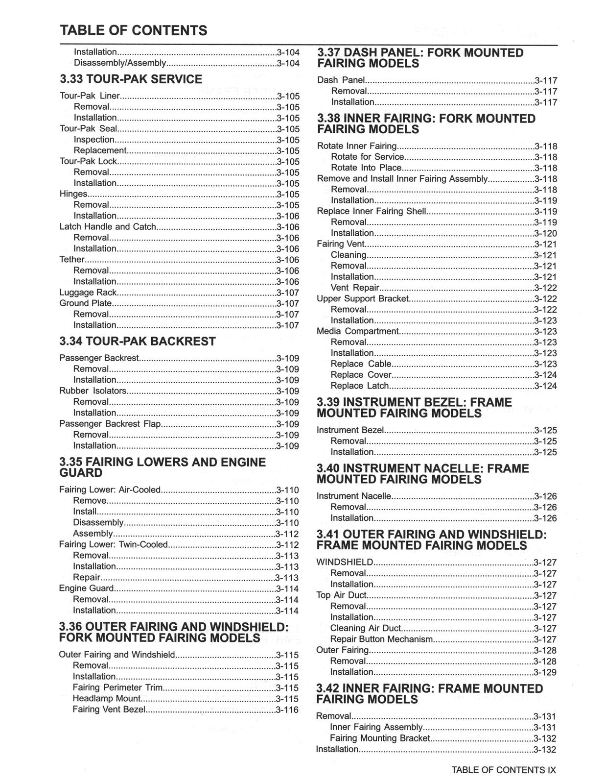 HARLEY-DAVIDSON 2017 Touring Service Manual - BOUND - COVERS - XL FOLDOUT PAGES