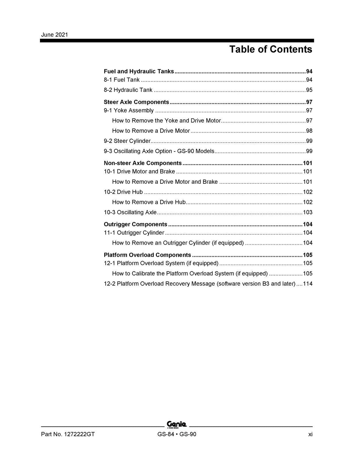 GENIE GS-3384 GS-3390 GS-4390 GS-5390 Service And Repair Manual 2021, FOLDOUTS