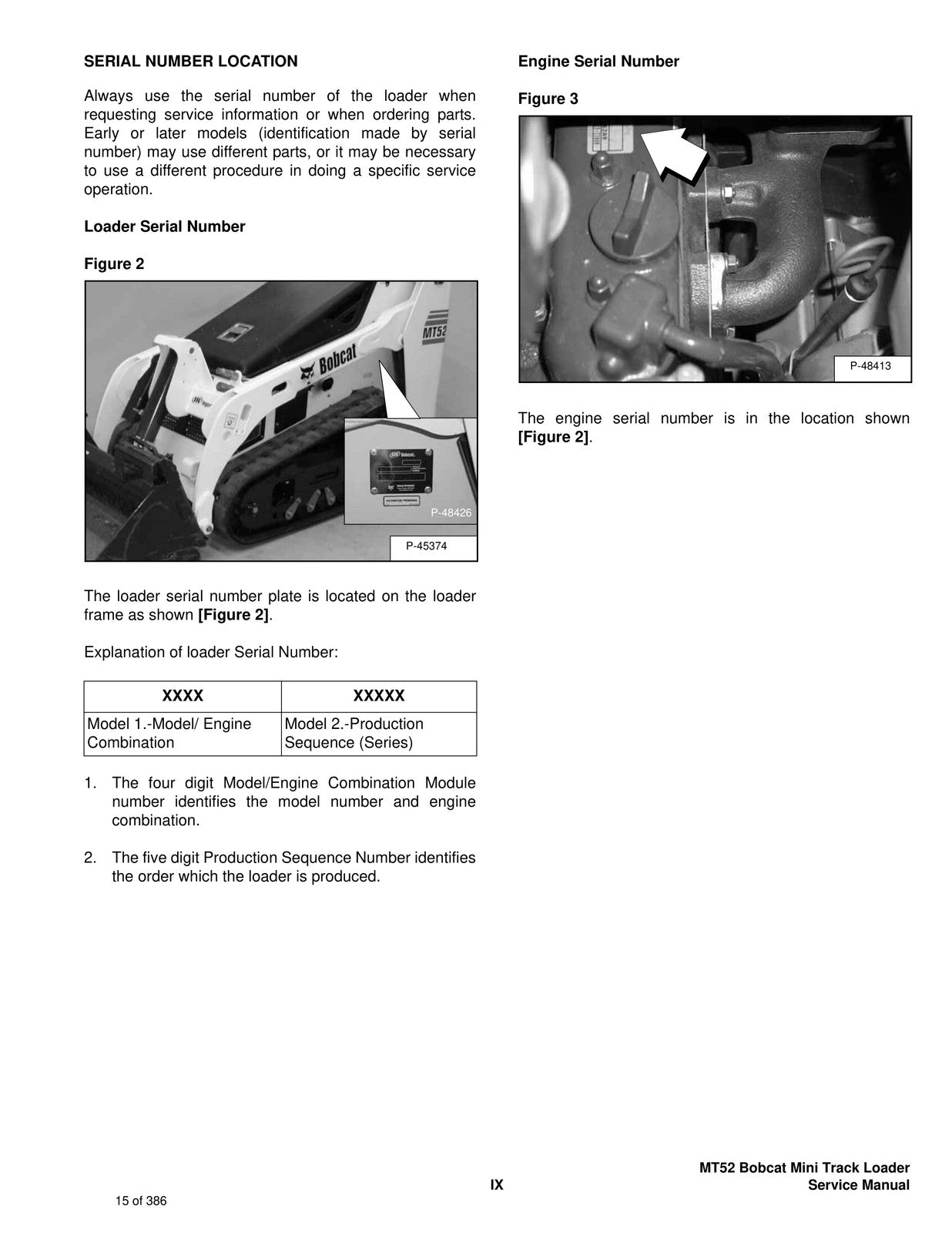 BOBCAT MT52 Mini Track Loader Service Manual SN 523611001 Up 2006, FOLDOUTS