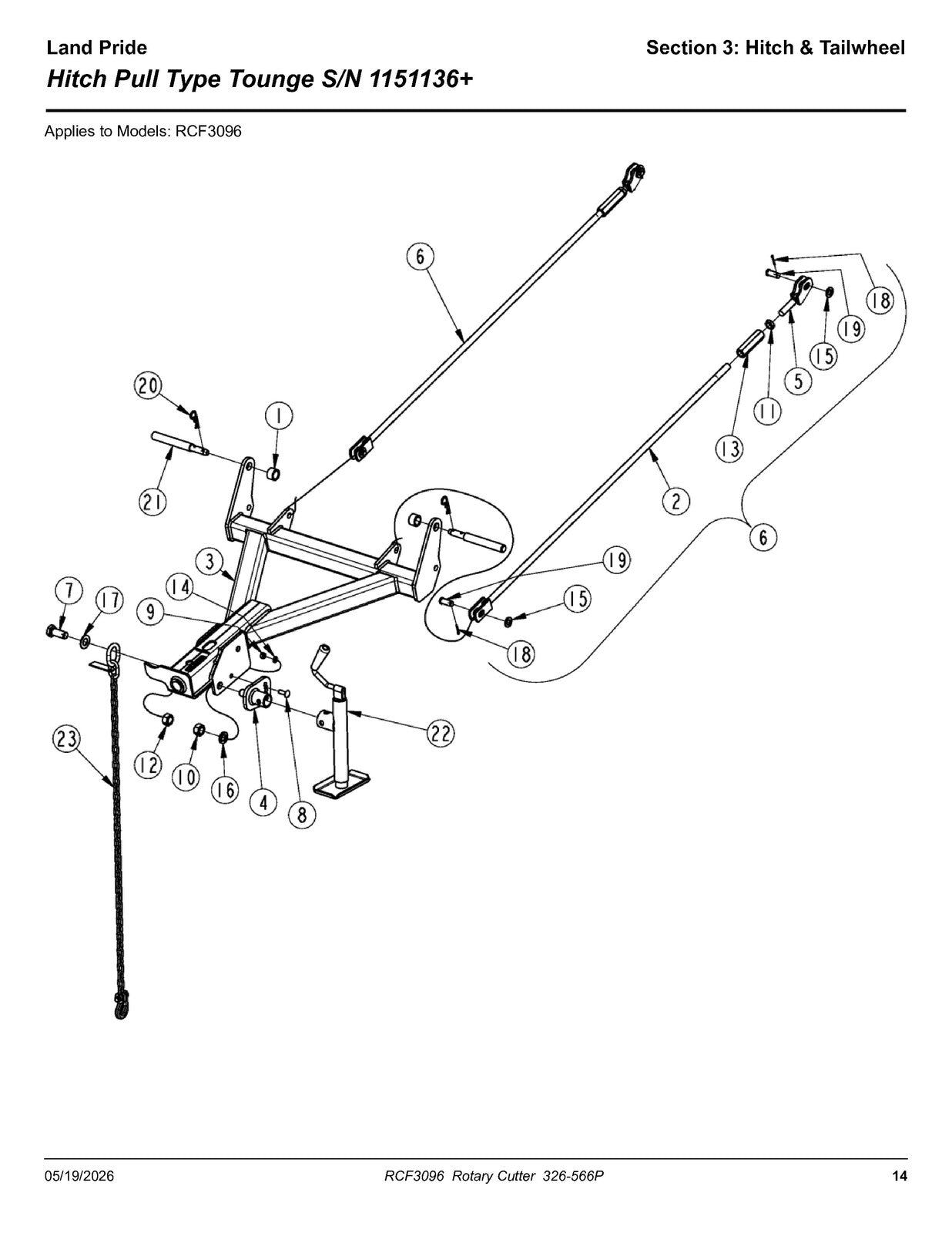 LAND PRIDE RCF3096 Rotary Cutters Parts Manual 2026 - WIRE BOUND - TOUGH COVERS