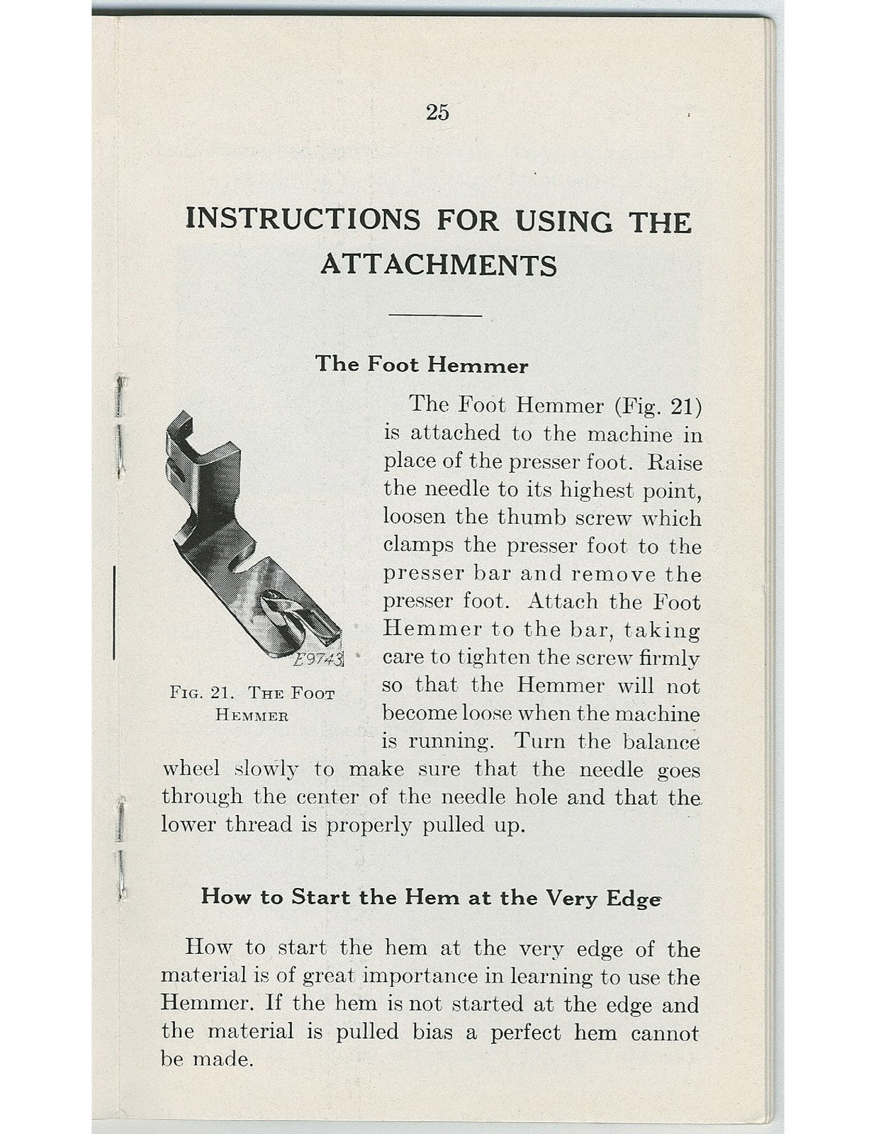 SINGER 15-96 15-98 Instructions For Using Manual 1938 - WIRE BOUND - COVERS