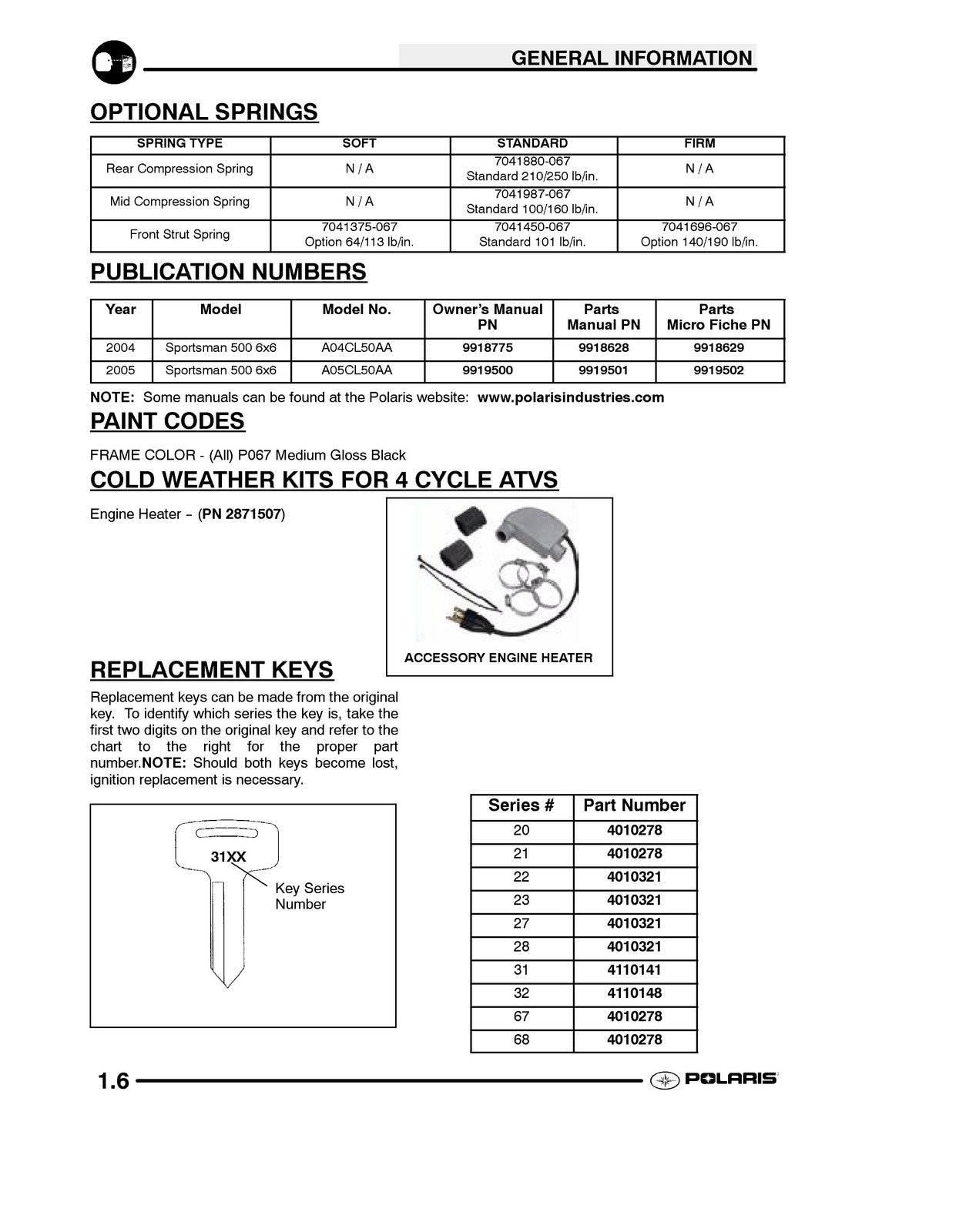 POLARIS Sportsman 6X6 Service Manual 2004-2005 - BOUND - COVERS - XL FOLDOUTS
