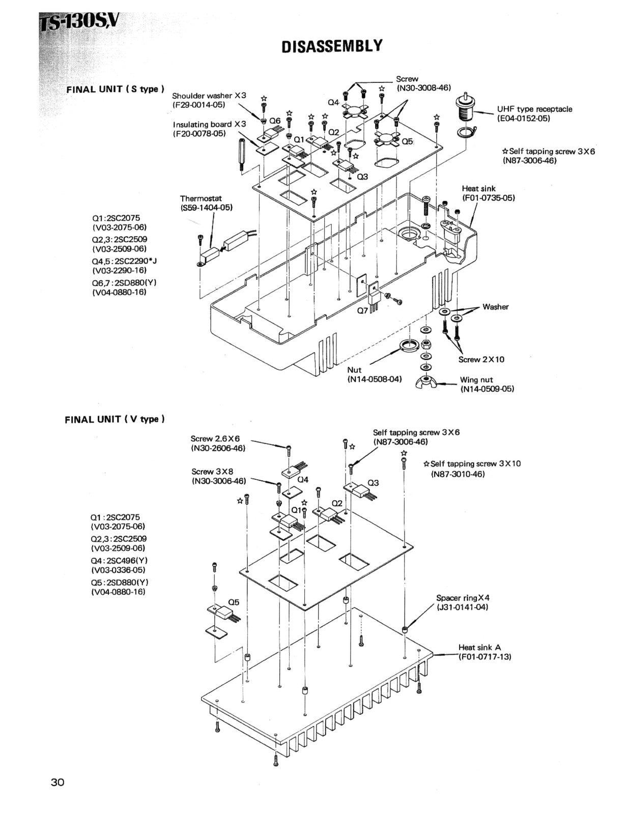 KENWOOD TS-130S TS-130V VFO-120 AT-130 Transceiver Service Manual, FOLDOUTS