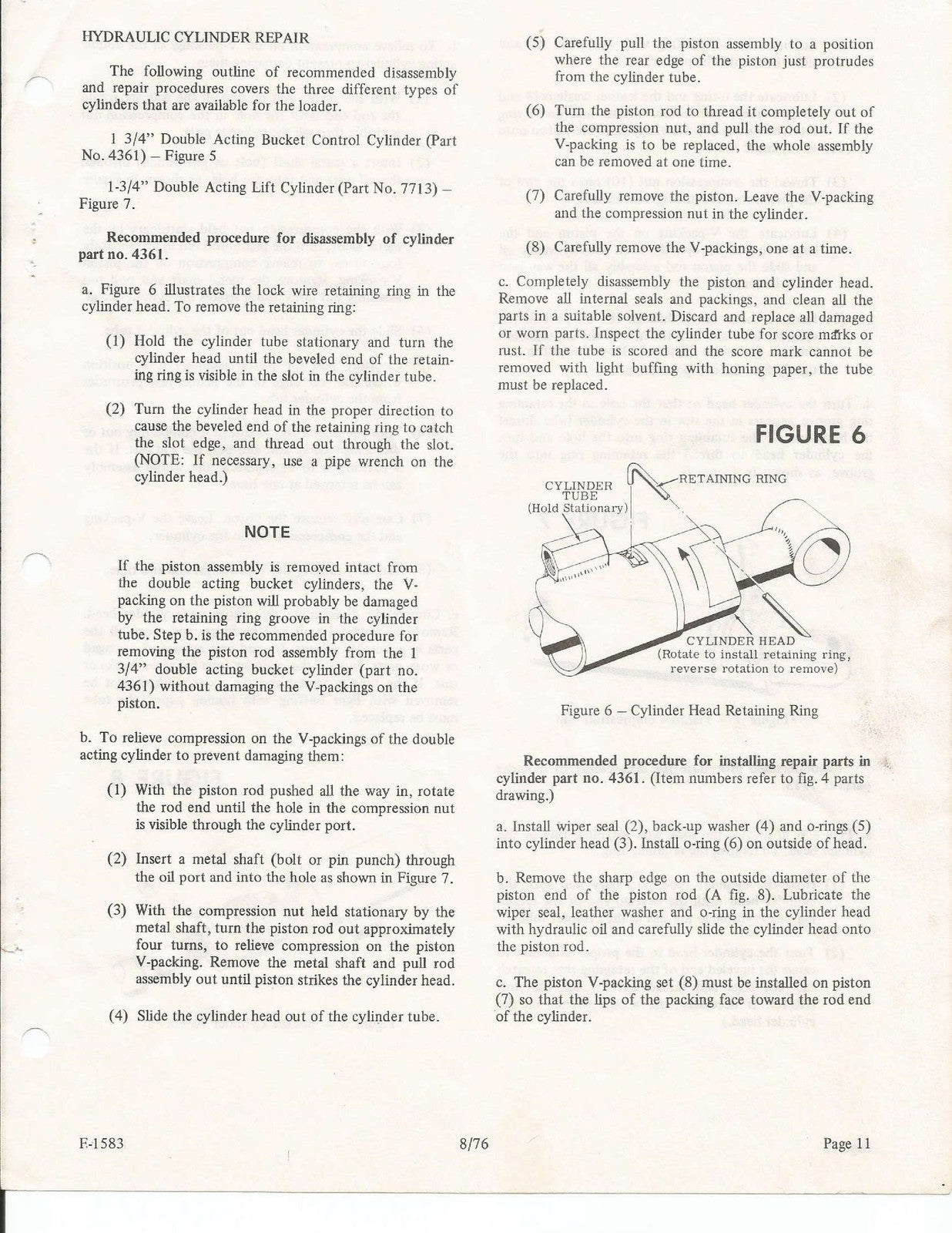 KUBOTA Model 1200 Loader For L-Series Tractors Owners Manual - WIRE BOUND